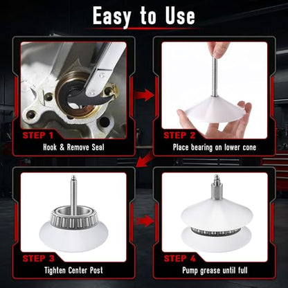 Seal Puller Tool & Bearing Packer Kit, Heavy Duty Wheel Bearing Grease Packer and Universal Gasket Remover Tool Set for Wheel Hub Lubricant Filling and Gasket Removal Automotive Repair(Classic) - style: Classic
