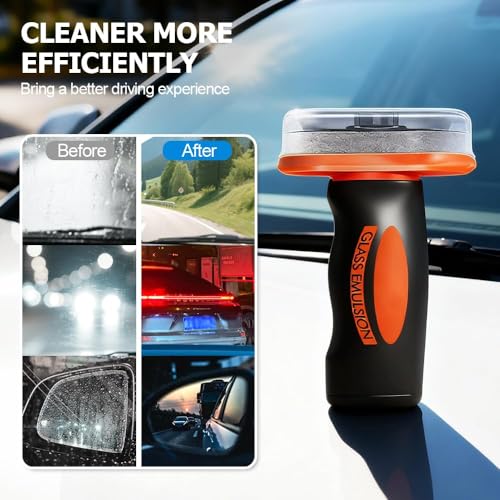 Glass Emulsion Professional Windshield Cleaner Advanced Car Window & Glass Scrubber, Removes Water Spots, Oil Film & Road Grime, Comes With Microfiber Towel (100g) (2 Pcs) - color: 2 Pcs