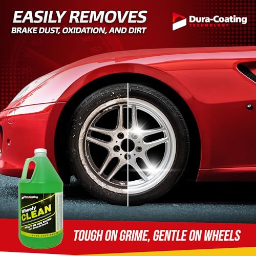 DURA-COATING TECHNOLOGY, Wheely Clean - Professional Wheel Cleaner | Highly Effective for Chrome, Aluminum, and Clear-Coated Wheels | 1 Gallon Ready-to-Use Wheel and Rim Cleaner Solution, Made in USA - size: 128 Ounce (Pack of 1)