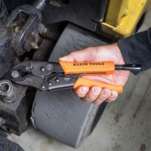 Klein Tools 38663 Locking Pliers Set, 7-Inch Long Nose and 10-Inch Curved Jaw Pliers, High Torque and Gripping Power, 2-Piece - style: Combo Kit
