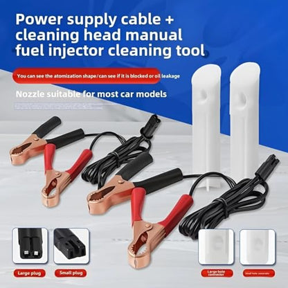 Car Fuel Injector Cleaner Kit, Universal Fuel Injectors Flush Cleaner Adapter DIY Cleaning Tool Kit with Test Lead, Fuel Injector Tester Fuel Pump Pressure Test
