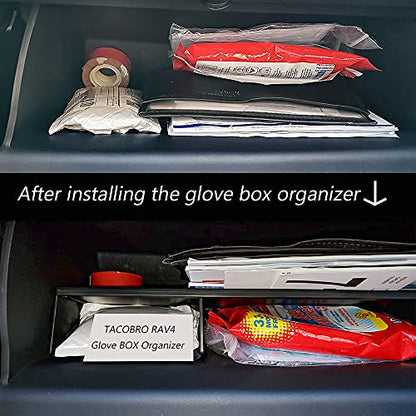 Glove Box Organizer for RAV4 2019-2025 | Insert Glove Compartment Dividers, Black ABS Materials, Not for Large Glove Box Versions, Compatible with RAV4 Accessories