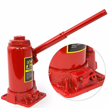 XtremepowerUS 8 Ton Hydraulic Bottle Jack, Heavy-Duty Car Lift Jack with Long Handle, 16,000 lb Capacity for Cars, SUVs, Pickup Trucks, RVs, Trailers, Garage & Auto Repair, Red - size: 8 Ton