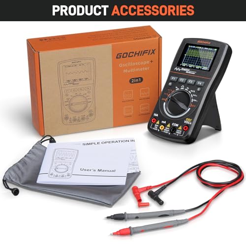 Handheld Oscilloscope Multimeter, GOCHIFIX 2 in 1 Portable Digital Oscilloscope Multimeter 10Mhz Bandwidth, 50MSa/s Sampling Rate, 6000 Counts, Automotive Multimeter Oscilloscope - style: 10 Mhz