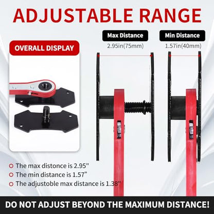Brake Tools, Brake Caliper Compression Tool, Brake Caliper Tool, Caliper Piston Compressor Tool with 2 Heavy-Duty Caliper Hooks, Car Disc Brake Repair (Large Size red)