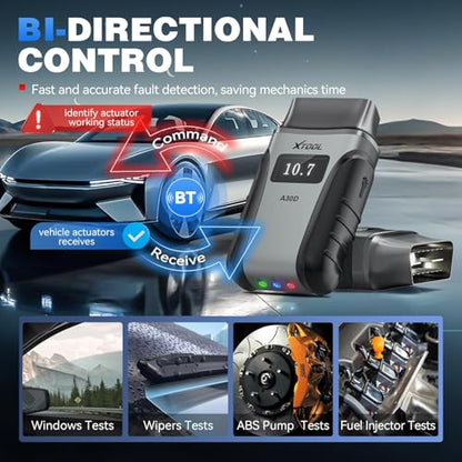 XTOOL A30D Bidirectional OBD2 Scanner Diagnostic Tool Wireless 19 Resets | Lifetime Update Scan Tool,Crank Sensor EPB Throttle Relearn,ABS SRS Transmission,FCA & CAN FD,Full System for iPhone&Android