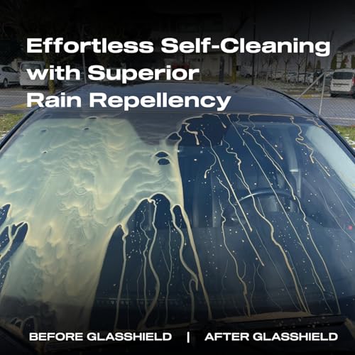 Nasiol GlasShield Wipe-On Nano Rain Repellent Wipe Kit, Ceramic Coating for Windshield, Quick & Easy Application, Easy to Clean, Car Rain-Repellant, Durable Lasts for 15,000 Miles