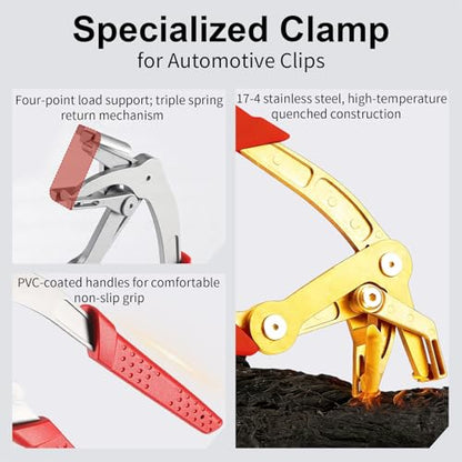 Car Clip Pliers, Snap Removal Pliers, Panel Clip Removal Plier, 2026 Upgraded Heavy-Duty Professional Plastic Fastener Removal Tool, Spring-Loaded Fastener Rivet Remover for Vehicle Maintenance