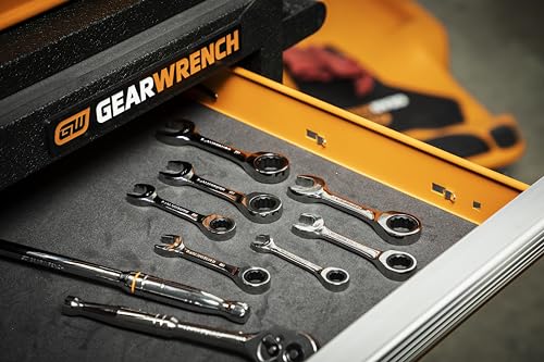 GEARWRENCH 7 Piece 90-Tooth 12 Point Stubby Combination Ratcheting Wrench, SAE | 86858 - style: 7 Piece
