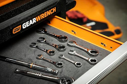 GEARWRENCH 7 Piece 90-Tooth 12 Point Stubby Combination Ratcheting Wrench, SAE | 86858 - style: 7 Piece