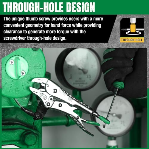 SK 5" Curved Jaw Locking Pliers, Vice Grips, Premium CR-V Steel | Vise Grip Pliers, Nickel-Plated Finish, Ergonomic Anti-slip Handle, Ideal for Welding or Assembly - size: 5"