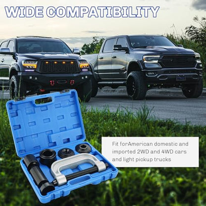 Heavy Duty Ball Joint Press and U Joint Removal Tool Kit | Ball Joint Separator Tool for U Joint and Brake Anchor Pin Tools, for 2WD and 4WD Cars and Light Trucks