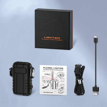 Electric Lighter, Rechargeable Arc Lighter, 360° Flexible Neck, Windproof Plasma Lighter with LED Battery Display and Flashlight, Waterproof Electronic USB Lighter for Candles, Camping, Survival Gear( - color: Black