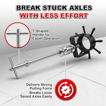 3.75" CV Axle Removal Tool Kit, Heavy-Duty CV Axle Puller with Slide Hammer, Reinforced Axle Shaft & CV Joint Puller for Cars, Trucks, ATV & UTV, Easy Driveshaft Removal