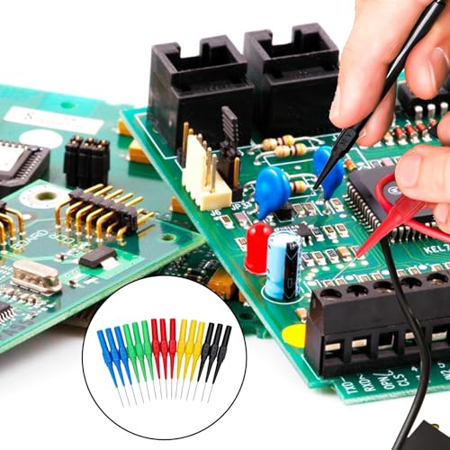 15Pcs Probes Pin Insulation Wire Piercing Needle Test Back Probe Kit Super Tip Multimeter Probe 0.7mm No-Destructive Test Probes for Car Tester Banana Socket Tester