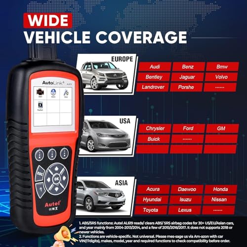 Autel AutoLink AL619 OBD2 Scanner, 2026 ABS SRS CAN Diagnostic Tool | Read/Erase Codes, Check Engine Light, OBDII Live Data & DTC Library | Upgrade for AL519, ML519, ML619 (Vehicle-Specific)