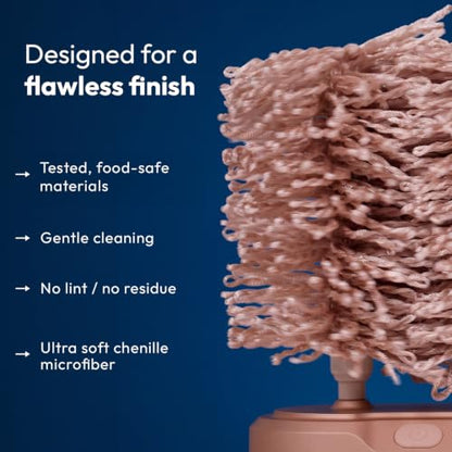 Home Glassware Polisher, World's First Affordable Spinning Glass Polisher, 600 RPM Dries, Polishes, All Glasses, Wine, Drinking, Wet Glass and Spin For Sparkling Glassware, Burgundy, Premium Paint | World's First Affordable Spinning Glass Polisher, 600 RP
