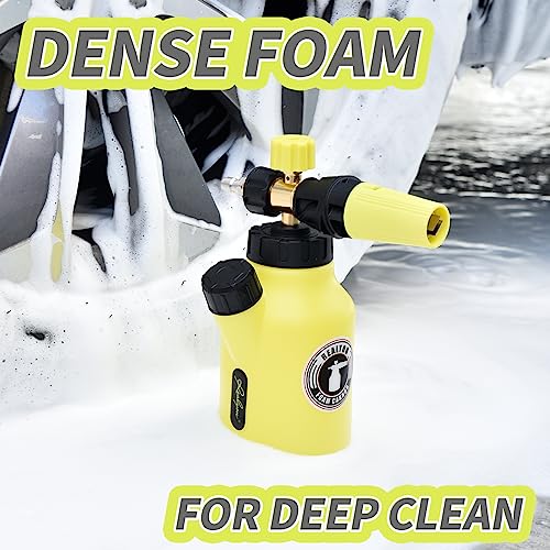 Realyou Foam Cannon for Pressure Washer up to 4500 PSI, Premium Foam Sprayer with Easy Foam Dispensing, Car Wash Sprayer with 1 Liter Bottle - color: Gray