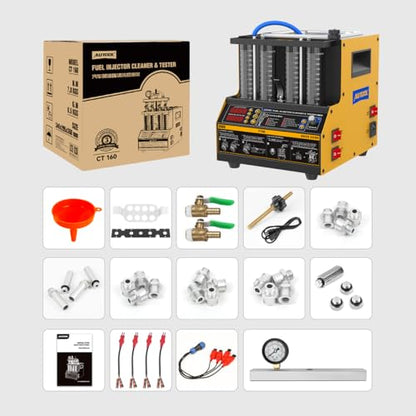 AUTOOL Automotive Motorcycle 4 Cylinder Ultrasonic Wave Injector Cleaner Petrol Injection Tester Cleaning Kit Tester