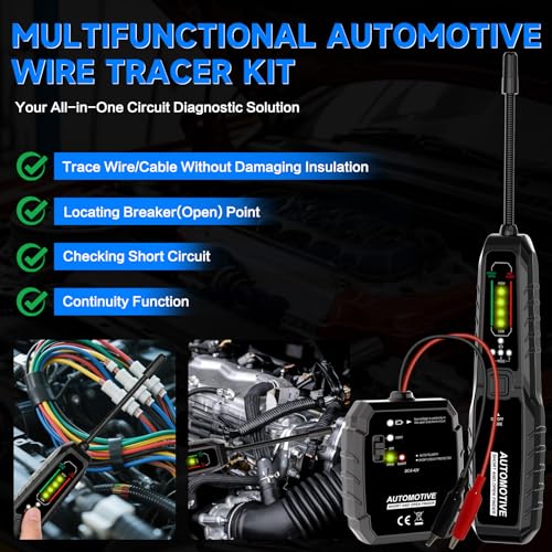 VSTM Wire Tracer Automotive Electrical Open & Short Finder, Circuit Breaker Finder, Circuit Tester, Fault Probe Cable Tracker, DC 6-42V Electrical Circuit Diagnostic Tool