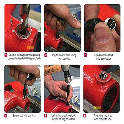 Ejoyous 25Pcs M4 Metric Thread Repair Insert Kit Auto Helicoil Restoring | Restore Damaged Thread, with Transparent Plastic Box, for Processing Machinery Automotive Thread Repair