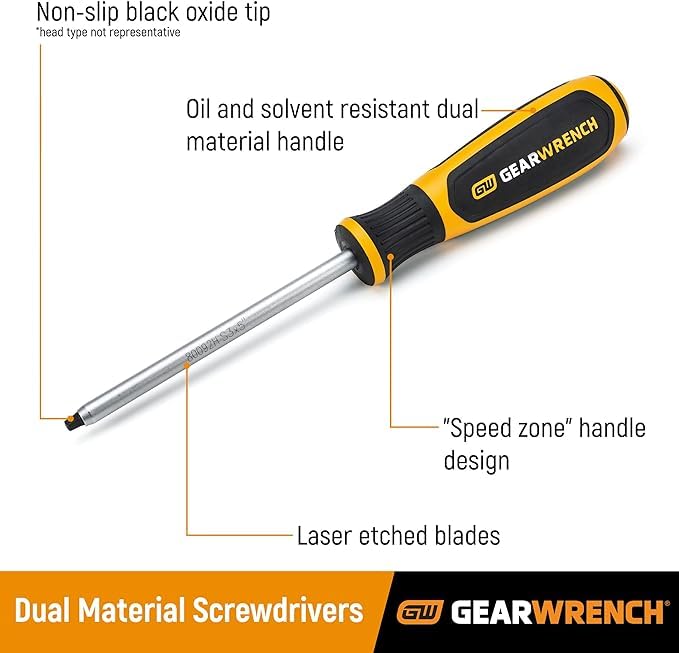 GEARWRENCH 3 Pc. Torx Dual Material Screwdriver Set - 80064H - size: 3 Pc. Torx