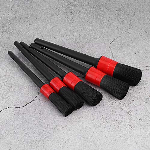Generic 5pcs Car Detailing Brush Set, Dry Wet Dual Use Versatile Cleaning Tools for Interior, Wheels, and Dashboard, Comfortable Handle with Hanging Holes, for Cleaning Air Vents