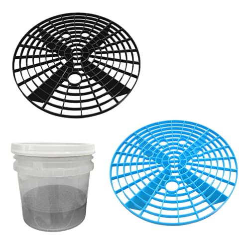Yourkar 2 PCS Car Wash Bucket Inserts, Plastic Vehicle Wash Bucket Insert Detail Grit Trap, Auto Wash Dirt Collectors Fits 12 Inch Diameter Bucket, Universal Car Accessories (Black+Blue, 2PCS) - color: Black+blue, 2pcs