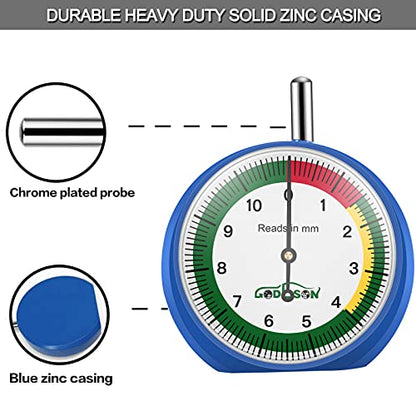 GODESON 88703 Dial Tire Tread Depth Gauge in MM,Professional for Motorcycle, Car,Truck and Bus - size: 1 Pack, style: MM