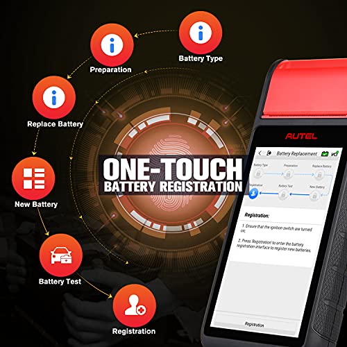 Autel MaxiBAS BT608 (E) Car Battery Tester (Free Update), 2026 Up BT508 BT506, 6V 12V (100-3000 CCA) Digital Auto Battery Analyzer Charging Cranking System Test, Adaptive Conductance, Built-in Printer