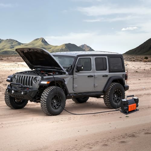 VEVOR Dual-Cylinder Heavy Duty Air Compressor, 10.6CFM Portable Tire Inflator, 12V 150PSI Offroad Air Pump with Digital Pressure Gauge & Adapters for Truck Car SUV 4 x 4 Vehicle RV - style: 10.6 CFM Dual-Cylinder