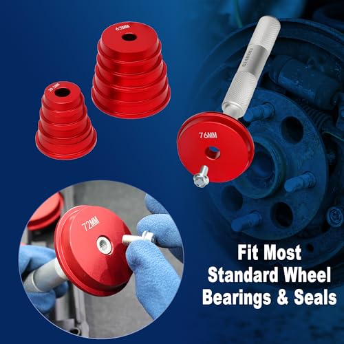 Bearing Press Kit, 10pc Bearing Race and Seal Driver Set with Seal Driver and 9 Adapters - size: 10 Piece Bearing Press Kit