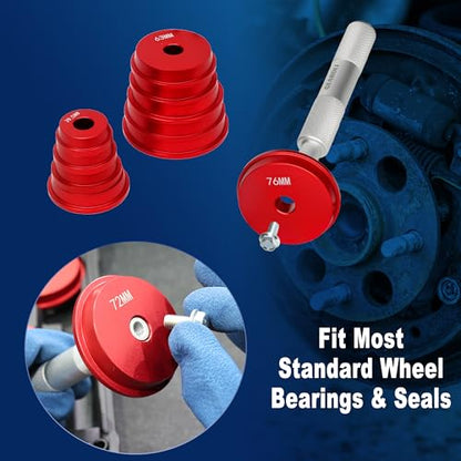 Bearing Press Kit, 10pc Bearing Race and Seal Driver Set with Seal Driver and 9 Adapters - size: 10 Piece Bearing Press Kit