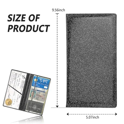 Car Registration and Insurance Holder,PU Leather Car Glove Box Organizer Car Document Holder for ID,Driver's License (Sequins Black) - color: Sequins Black
