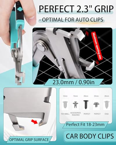 Car Clip Pliers and Disassembly Tools, 2.3" Multi-Functional Trim Removal Tool for Automotive Door Panel Dashboard Fasteners, Compact Design with Non-Slip Rubber Handle 2026