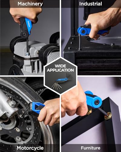 Kraftek toolant 17PCS Folding Allen Wrenches Sets(Metric and SAE), Metric Allen Key Set 1.5mm- 8mm, SAE Hex Key Set 5/64”- 1/4", Folding Hex Keys for Home Repair and Bikes(EDC),gift for men - size: 17PCS(Folding)