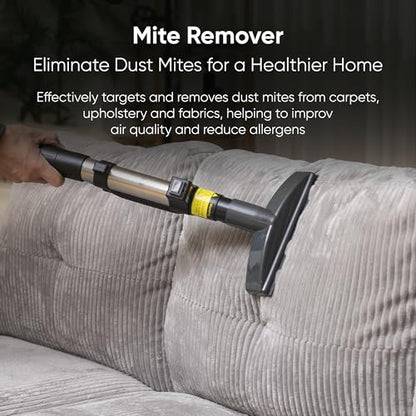 Dapper Commercial Carpet and Upholstery Extractor Cleaning Machine with Steam, Spray-Vacuum, & Mite Remover. 2.5 Gal Tank — Designed for Deep Cleaning. Dual Separate Circuit Power Cords - size: 2.5 Gal