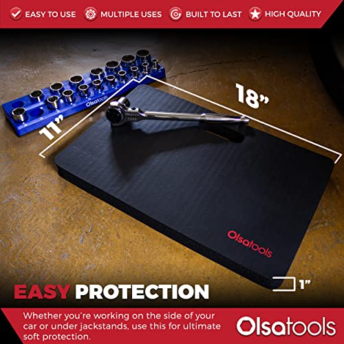 Olsa Tools Mechanics Kneeling Pad - Protection Knee Pads - Kneeling Work Mat - Under Car Mat - Creeper Pad - Work Pad - Foam Pad - 18" x 11" x 1" - Part 1182