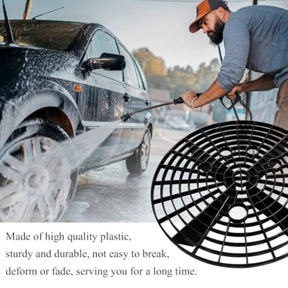 2 PCS Car Wash Bucket Insert, Plastic Wash Bucket Insert Removes Dirt Debris for Car Detailing Cleaning, Auto Detail Trap Fits 12 Inch Diameter or 3-5 Gallon Bucket (Black) - color: Black