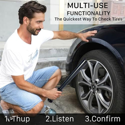 MALTERZER Rubber Tire Checker for Truckers Tool for Checking Tire Pressure, Wheel & Tire Accessories & Parts, Tire Repair Tools Fish Bat Self Defense - color: Black