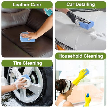 8 PCS Microfiber Applicator Pad, 4.7"x3.1" Scratch-Free Foam Buffing Scrub Pads, Car Wash Sponges for Effortless Detail Polishing, Waxing, Tire Shining, Interior Cleaning, Scrubbing (Blue)