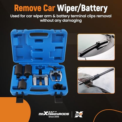 maXpeedingrods Wiper Arm Puller Tool Windshiled Wiper Arm Removal Tool, Battery Terminal Removal Puller Tool, Arm Bearing Remove Puller Repair Tool for BMW VW Ford Audi Honda Porsche, 6Pcs