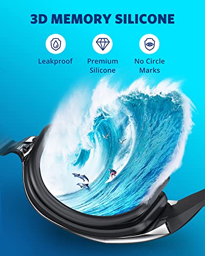 Aegend Swim Goggles, Swimming Goggles No Leaking Full Protect Adult Youth - color: Bright Sliver