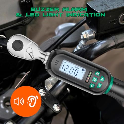 1/4 Inch Drive Digital TorqueWrench, 5.31-106.2 In.lb/0.6-12 N.m, Small Electronic Torque Wrench with Preset Value, Buzzer & LED Indicator, ±2% Accuracy Torque Wrench for Bike, Bicycle - size: 5.3-106.2 In-lb/0.6-12 Nm, style: 1/4-Inch