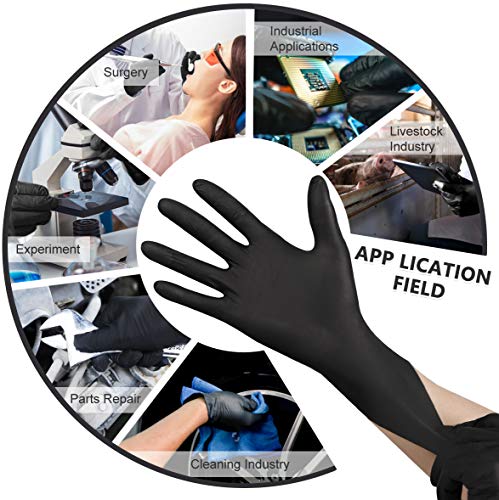 Nitrile Disposable Gloves Pack of 100, Latex Free Safety Working Gloves for Food Handle or Industrial Use - size: Large (Pack of 100)