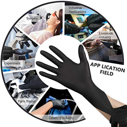 Nitrile Disposable Gloves Pack of 100, Latex Free Safety Working Gloves for Food Handle or Industrial Use - size: X-Large (Pack of 100)
