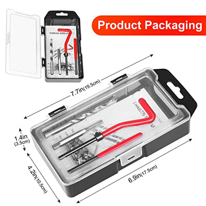 Thread Repair Kit M6 X 1.0mm, Metric Thread Repair Insert Kit | with HSS Drill Bits, Rethreading Inserts Tool Set for Damaged Thread Repairing - size: Metric,M6×1.0mm