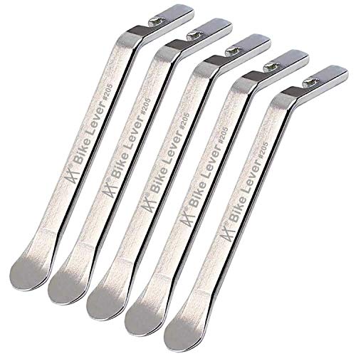Premium Bicycle Tire Lever Tyre Spoon Iron Changing Tool, Bike Tire Levers Premium Stainless Steel Levers to Repair Bike Tube, Best Tire Changing Tool, Set of 5 - color: 5 Pcs