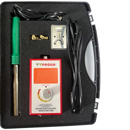 Plastic Welding Kit, 200W Welder Soldering Iron Gun, Car Bumper Repair Kit With Adjustable Control Box, 2 Tips, 2 Wire Mesh, 32 Rods for Crack/Electronics Repair