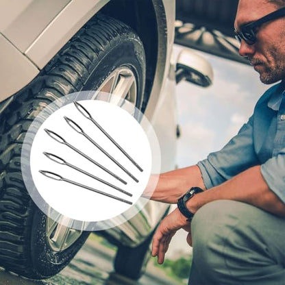 5 PCS Tire Repair Needle, 4.25" Replacement Split Eye Needle for T-Handle Tire Plug Repair Tool, Heavy Duty Tire Patch Eye Needle Tire Repair Hand Tool Kit, Car Accessories